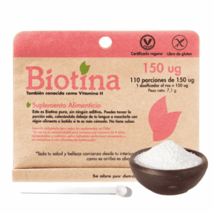 BIOTINA: 110 porciones con 150 ug (dulzura natural)